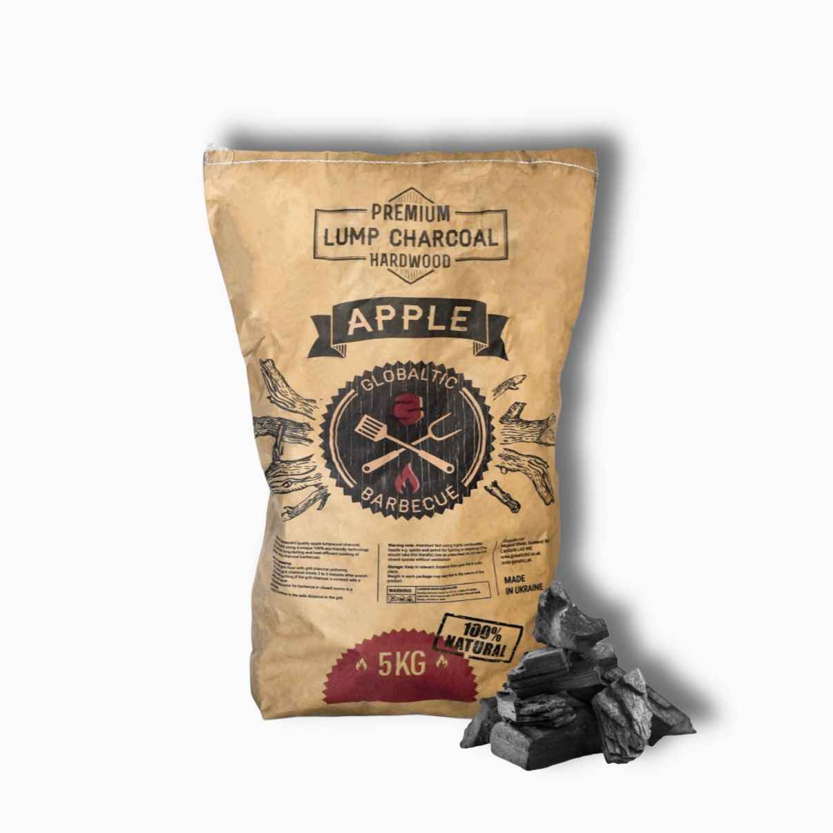 Apple Lumpwood charcoal 5kg x4