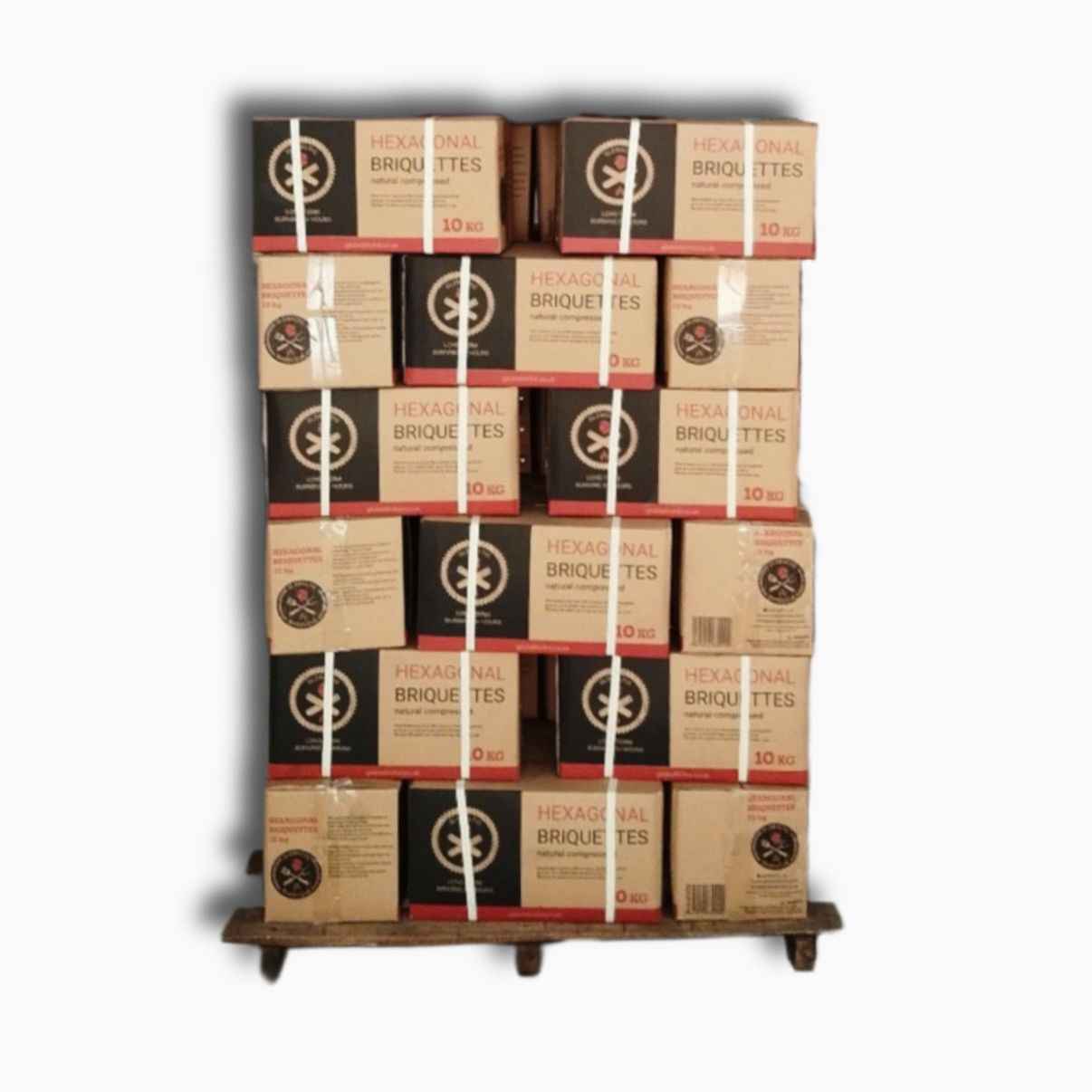 Natural Compressed Hexagonal Briquettes Pallet