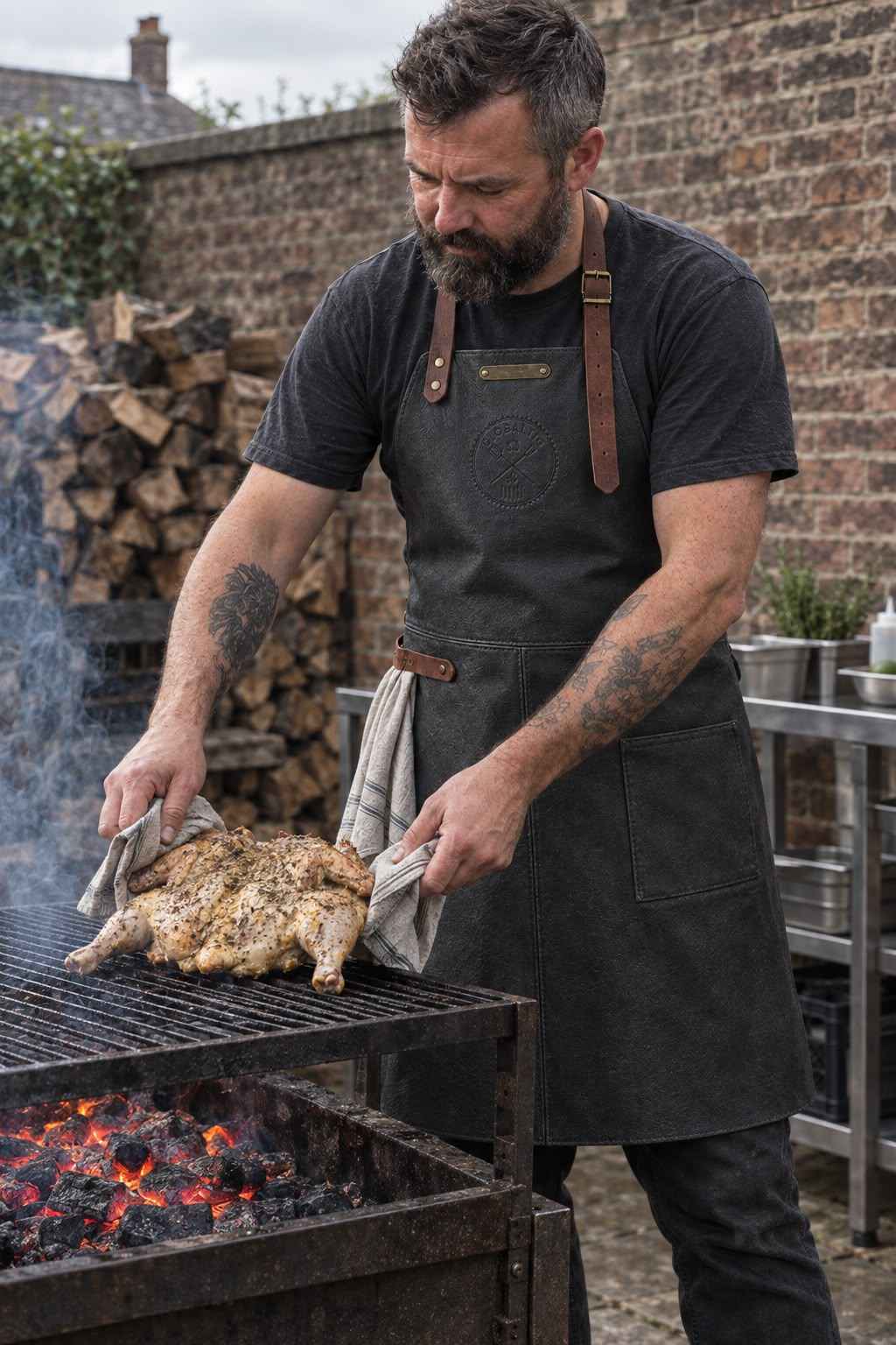 Deluxe Leather BBQ Apron