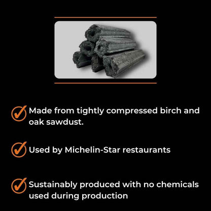 Natural compressed restaurant grade charcoal briquettes 10kg Box